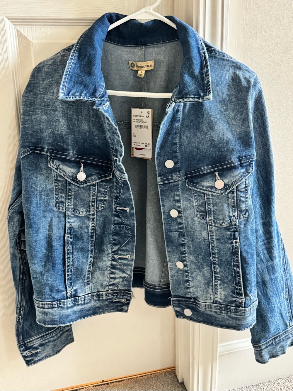 Democracy Faded Blue Denim Trucker Jacket- NWT
